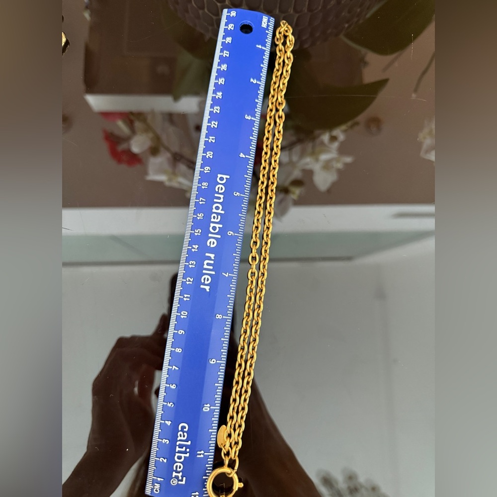 LOT 1754 24K gold plated CHANEL vintage CC matelasse necklace - Picture 9 of 9